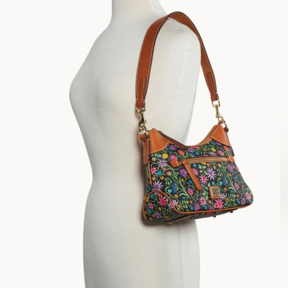 Dooney & Bourke Handbags - Dooney & Bourke Black Wildflowers Hobo NWT MSRP $298